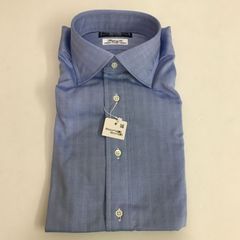 Maker'sShirt 鎌倉シャツ　長袖シャツ　青　38-82