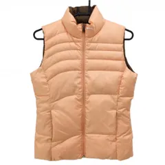 【美品】プーマ リバーシブルダウンベスト オレンジ×ブラウン ネックロゴ レディース M ゴルフウェア PUMA