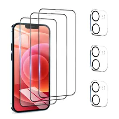 【3+3枚】 iPhone12 MINI ガラスフィルム + iPhone12MINI カメラフィルム 【高透過率/全面保護】 iPhone12 MINI 保護フィルム 保護シート 強化ガラス 画面保護