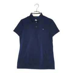 中古 レディース ジェイリンドバーグ J.LINDEBERG 半袖ポロシャツ M 紺 ネイビー シンプル