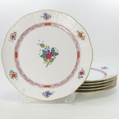 ヘレンド プレート■アポニー マルチカラー ディナープレート 25.5cm 洋食器 大皿 6枚セット 1級品  HEREND