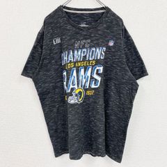 古着 used　NFL　半袖プリントTシャツ　ラムズ　アメフト　ロサンゼルス　NFCチャンピオンズ　グレー　XLサイズ