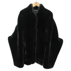 美品 ZARA ザラ フェイクファー ボアジャケット ブルゾン M-L ブラック レディース 古着 中古 USED