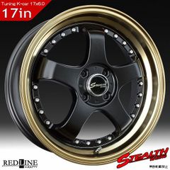 ステルスレーシング K35　17x6.0J　前後幅広＆スーパーディープ2段リム!! チューニング軽四用ホイール　Hankook 165/40R17 タイヤ付4本セット