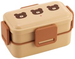 スケーター(Skater) 弁当箱 Pompon's クマ 600ml 抗菌 ふんわり盛れる ドーム型フタ 2段 女性用 日本製 PFLW4AG-A 