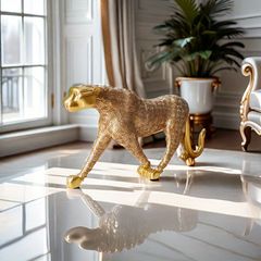 苔むす木工　オブジェ　チーター　ヒョウ 苔むす木工 オブジェ チーター ヒョウ 苔むす木工 オブジェ