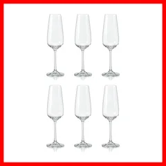 シャンパングラス 6個セット 190ml 食洗機対応 フルート型 ボヘミアングラス GISELLE ガラス クリスタレックス 40753-190 -6
