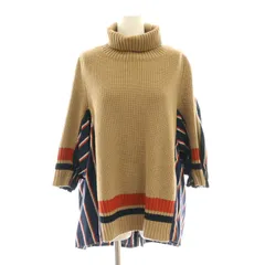 サカイ sacai × ディエチコルソコモ 10corsocomo ドッキングプルオーバーニット セーター ストライプ ウール 2 ベージュ ネイビー オレンジレッド 18-04137 /DO ■OSのサムネイル