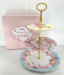 s24t-0616a【中古】 【未使用】ロイヤル・アルバート ミランダ・カー 3段ケーキスタンド ロイヤルアルバート Royal Albert ミランダ・カー