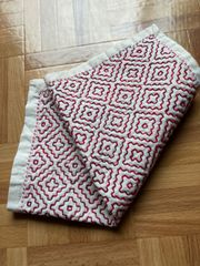 【送料込】完成品　刺し子 ふきん　柿の花　30×30
