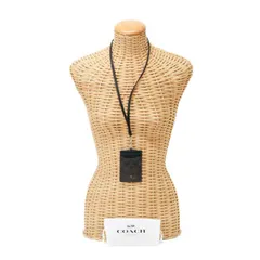 コーチ COACH ネックストラップ PVC / レザー シグネチャー F63274 首掛け パスケース カードケース メンズ ブラウン / ブラック 美品 中古 mbf09011