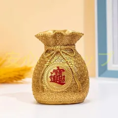 開運ゴールドマネーバッグ中国風のマネーバッグマネーストレージ缶装飾品、かわいいオーナメント、ホームリビングルームバーカフェ装飾オーナメント、部屋の装飾卓上ディスプレイオーナメント