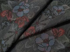 平和屋着物●本場大島紬　9マルキ　草花文　正絹　逸品　未使用　CAAU1854yc