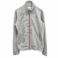 古着 le coq sportif ルコックスポルティフ カットソージャケット ブルゾン ロゴ 長袖 綿×ポリエステル×ポリウレタン L ピンク 杢グレー×ピンク レディース
