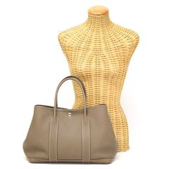 エルメス HERMES ガーデンパーティ PM 36 ネゴンダ (レザー) SV金具 A刻印 2017年 ハンドバッグ 手提げかばん トート バッグ レディース エトゥープ (グレージュ) 正規品 中古 mbl30002