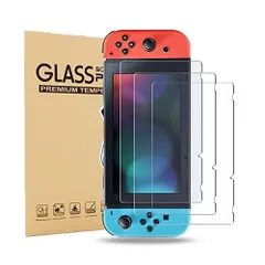 【3枚セット】 Switch 用 ガラス液晶保護フィルム ガラスフィルム Nintendo Switch 対応 超薄 透過率95％以上 強化ガラス 高硬度9H 撥水 撥油 撥指紋