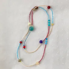 カラフルビーズロングネックレス
