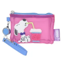 【メール便】スヌーピー 小銭入れ＆定期入れ リール付きメッシュパスケース ドリンク ピーナッツ マリモクラフト ICカードケース キャラクター グッズ 