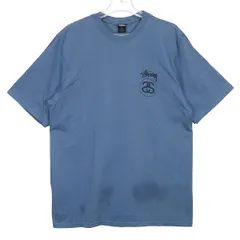 STUSSY ステューシー STOCK LINK TEE PIGMENT DYED ストック リンク ピグメント ダイ Tシャツ ネイビー ショートスリーブ カットソー 半袖 サイズM  octk