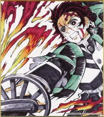 【中古】紙製品 竈門炭治郎(曽我夏月描き下ろし) 「鬼滅の刃 全集中展 作画スタッフ全集中複製ミニ色紙 その肆」