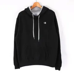 チャンピオン パーカー フーディー スウェット 長袖 トップス スポーツウエア 黒 メンズ XLサイズ ブラック Champion 【中古】