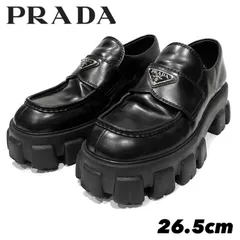 PRADA プラダ モノリス ブラッシュドレザー 厚底ローファー 36.5 PRADA☆直営店買付☆モノリス ブラッシュドレザー ローファー