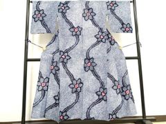 浴衣リメイク 有松絞りワンピース前ボタン Lサイズ - メルカリ