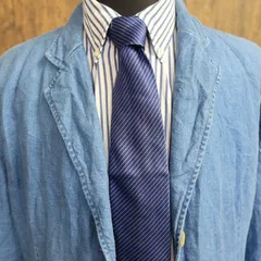 Vintage☆BURBBERY バーバリー Neck Tie ネクタイ ストライプ イタリア製 シルク ブルー