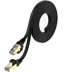 2m_黑 Lovicool LANケーブル 2m CAT8 高速 有線lan カテゴリー8 フラットタイプランケーブル 40Gbps/2000MHz RJ45金メッキコネクタ イーサネットケーブル PC モデム ?ルーター PS3 PS4 Xbox等に対応 ブ