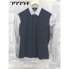 ◇ HARE ハレ ストライプ 切り替え 長袖 シャツ サイズS ネイビー メンズ 【1103160009223】