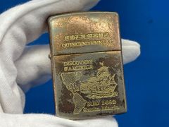 ・⑨ Zippo 1492号 コロンブス アメリカ大陸発見500周年 サンタマリア号 1990年製 COLUMBUS ジッポー  喫煙具 希少【G2/C104-9】