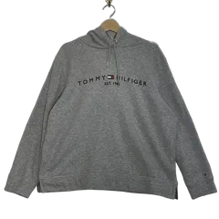 TOMMY HILFIGER/トミーヒルフィガー パーカー フーディー プルオーバー フロント刺繍 オーバーサイズ ビッグシルエット ターキー製 メンズ XL グレー