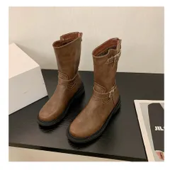 ☆ ブラウン ☆ 36(23cm) ☆ ショートブーツ レディース lybt11173 ショートブーツ レディース ショート ブーツ ワークブーツ ウエスタンブーツ ミドルブーツ レディースブーツ ローヒール 歩きやすい 疲れにくい 厚底 シンプル