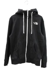 ザノースフェイス THE NORTH FACE REARVIEW FULL ZIP HOODIE リアビュー フードロゴ 刺繍 ジップ パーカー M 黒 ブラック 裏起毛 トップス