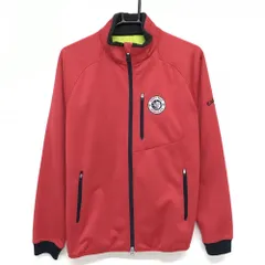 キャロウェイ ジャケット レッド×ネイビー 袖ロゴ刺しゅう 裏起毛 メンズ L ゴルフウェア Callaway