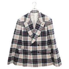 COMME des GARCONS HOMME PLUS (コムデギャルソンオムプリュス) 23AW ピークドラペル ダブル チェックジャケット ケープ PL-J042 ブラック/ホワイト/ブルーのサムネイル