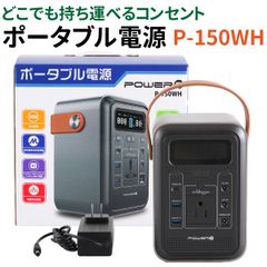 【防災推奨】ポータブル電源 150Wh 小型 蓄電池 PSE認証済 AC/DC/USB出力