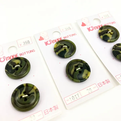 【特価】手芸　ボタン　緑　マーブル柄　約20mm　6個まとめ売り