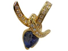 サファイア ダイヤモンド ペントップ K18 4.75g　Jewelry Sapphire2.451ct Dia0.68ct Top