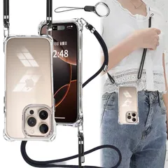 【数量限定】アイフォン16プロマックスケースショルダー【ストラップ2枚付き】肩がけ 首掛け 紐付き ケース 斜めがけ スマホケース いphone16pro 用 max 薄型 透明 Max PC+軽量 シリコン TPU Pro バンパー ストラップホール付き [
