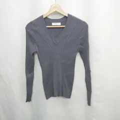 ◇ ⊇ TOTALITE Vネック 長袖 ニットカットソー サイズF グレー レディース E  【1502180009389】