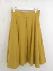 ◇ anatelier アナトリエ ウエストゴム 膝下丈 フレア スカート サイズ38 マスタード イエロー系 レディース  【1203100004117】