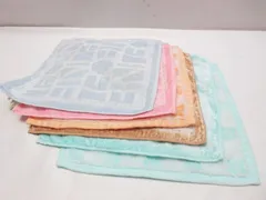 まとめ売り CELINE セリーヌ タオルハンカチ ハンカチ ロゴ トリオンフ ６枚セット ピンク ブルー ベージュ オレンジ 中古 E172Z