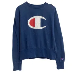 champion ロゴスウェット トレーナー チャンピオン キッズ XL~ 160 ネイビー プルオーバー 古着卸 アメリカ仕入 a612-7984のサムネイル