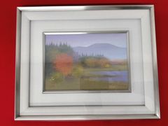 【na-00033】河本正　『秋色』　2号　日本画　山水　風月　風景画　絵　アート　美術品　額　※4月末までの販売予定です。