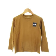 ザノースフェイス THE NORTH FACE ロングスリーブスモールスクエアロゴティー ロンT Tシャツ カットソー ラウンドネック 長袖 ロゴ プリント アウトドア 女の子 ガールズ 130 茶 ブラウン NTJ32357 /MN16