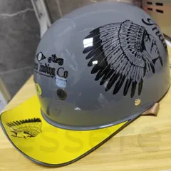 原付ヘルメット 自転車用ヘルメット 半帽 野球帽型 半キャップ ロードバイク 保護帽 バイザー付 四季通用 軽量 インディアンのサムネイル