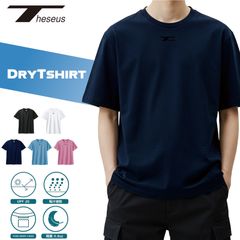 THESEUS 半袖シャツ ネイビー ロゴ ブラック ドライＴシャツ メッシュ 吸汗速乾 DryTshirt NAVY Logo BLACK TB71