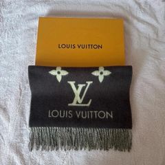 お値下げしました。ルイヴィトン エシャルプカーディフ M70482 クロ×グレー LOUIS VUITTON ルイヴィトン エシャルプ・カーディフ マフラー