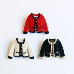 【LM / エルム】ブローチ ノーカラー ジャケット  /  立体刺繍アクセサリー